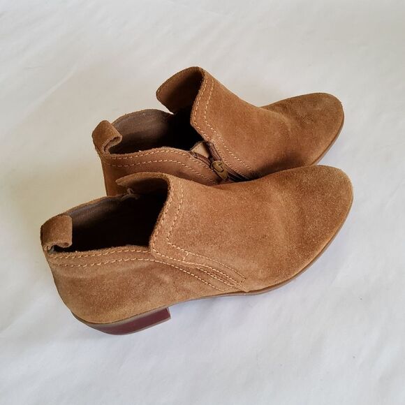 New Diba Tan Suede Leather Ankle Boots Booties Size 7 - Picture 3 of 7